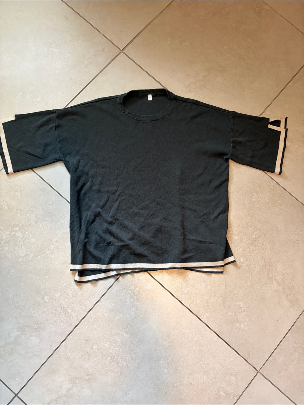 Women’s dark green Short-Sleeve Knit Shirt with Contrast Trim